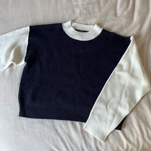 Navy + White Sweater
